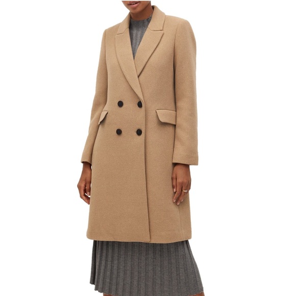 Mango Double-Breasted Wool Coat - Picture 2 of 14